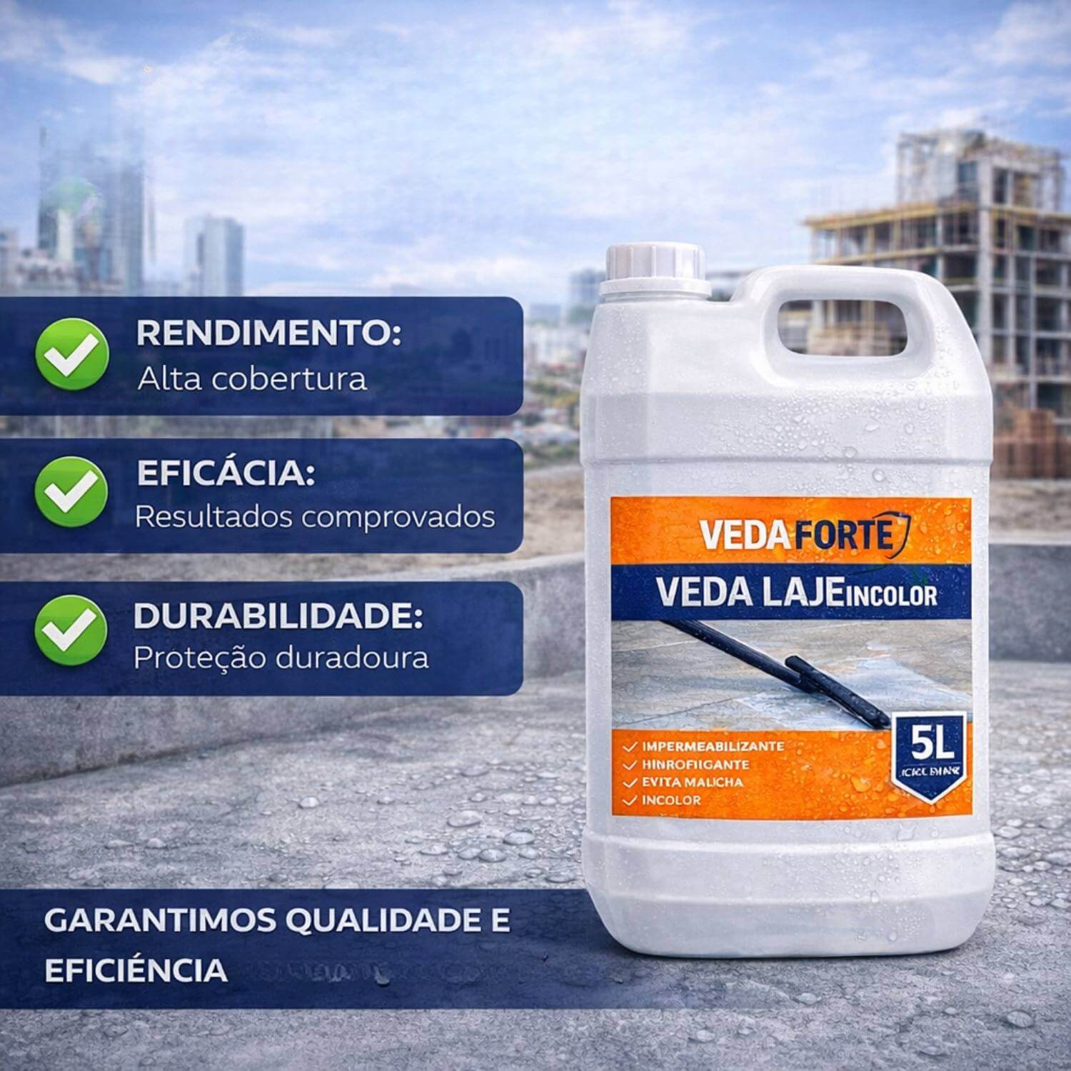 Aplicação Veda Laje em laje exposta